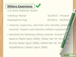 add military experience to a resume