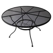 Shop Garden Treasures Davenport Black Round Patio Dining Table At Lowe S Steel Dining Table Round Outdoor Dining Table Wicker Dining Tables