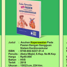 Kami harapkan pembahasan mengenai contoh soal sistem kardiovaskuler berikut ini dapat bermanfaat untuk anda. Buku Ori Buku Asuhan Keperawatan Pada Pasien Dengan Gangguan Sistem Kardiovaskular 2018 Shopee Indonesia
