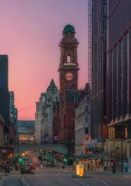 Sunset At Oxford Road Manchester City Centre In 2020 Manchester City Centre Manchester Oxford Road Sunset City