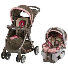 Brown Pink Flowers Baby Girl Car Seats Baby Girl Car Stroller