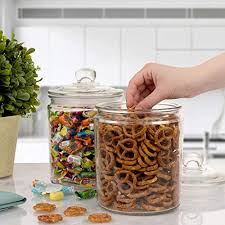 Borosilicate glass jar with cork lids for candy. Set Of 2 Glass Jar With Lid 2 Liter Airtight Glass Storage Cookie Jar For Flour Pasta Candy Dog Treats Snacks More Glass Organization Canisters For Kitchen Pantry 68 Ounces Pricepulse