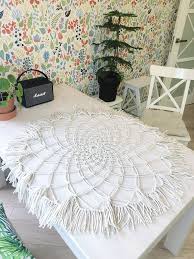 49 list list price $13.11 $ 13. Round Macrame Table Cloth Wedding Table Runner Cotton Boho Etsy