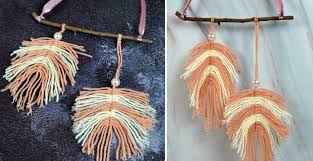 Bohemian macrame wall hanging diy feathers cut out pattern. Diy Large Macrame Wall Hanging With Two Tone Feathers