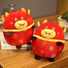 2021 Year 20cm Chinese Zodiac Ox Cattle Plush Toys Cute Red Milk Cow Mascot Plush Doll Stuffed For Children Kids In 2020 Plush Animals Kids Birthday Gifts Plush Dolls