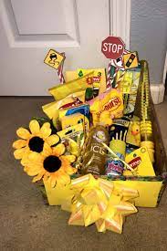 I literally went to the store and just walked the isles looking for anything that was yellow that may be a fun thing to gift! Diy Gift Box Easy Gift Box Idea Present For Best Friend For Her For Him Birthday