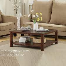 Meja ruang tamu jati model minimalis kaki retro Meja Tamu Jati Minimalis Harga Murah Rajajepara Com