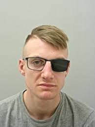 The man pictured is 33-year-old Christopher Horsefall and he is wanted.  Horsfall is 5ft 5, skinny and wears and eye patch or glasses with a cover  over one eye. This makes him