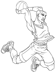 Basketball player dunking coloring pages. Cartoon Basketball Player Coloring Pages Coloring And Drawing