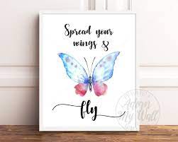 Spread Your Wings And Fly Butterfly Quote Butterfly Wall Etsy