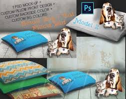 22x26 Pet Pillow Bed On Wooden Floor Photoshop Fabric Mockup Pet Bed Scene Creator Small Pet Pillow Animal Pillows Cat Pillow Pet Bed