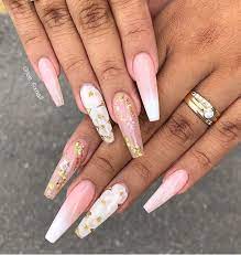 Killer pink coffin nail designs. Matte Pink Coffin Nails With Design Matte