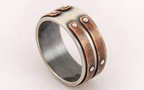 Silver Copper Unique Men Ring Men S Engagement Ring Unique Men Ring Men S Rustic Ring Wedding Ring Rings For Men Unique Mens Rings Mens Jewelry