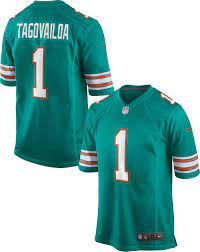In fact, tagovailoa is number one and two in the sales rankings, ahead of. Nike Men S Miami Dolphins Tua Tagovailoa 1 Aqua Game Jersey Dick S Sporting Goods