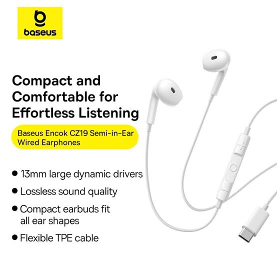 BASEUS  EARPHONE  - CZ19 TYPE C 