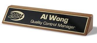 Make any desk, office or study more elegant with one of these. Red Alder Desk Wedge Name Tag Inc