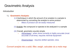 Gravimetric analysis questions and answers. Gravimetric Analysis