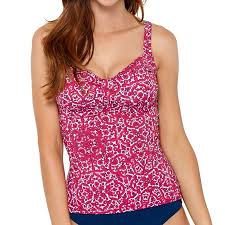 Womens Captiva 33ta5089 Take Me Away Tropical Sun Dd Cup Tankini Swim Top