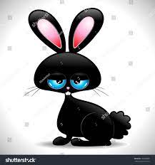 Cartoon black rabbit