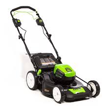 The size of your lawn doesn't matter. Greenworks 21in Pro 80 Volt Self Propelled Cordless Walk Behind Lawn Mower 4 0ah Battery And Charger Included Black Green 2515902az Best Buy