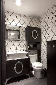 Self Adhesive Vinyl Temporary Removable Wallpaper Wall Decal Classic Moroccan Pattern Bathroom Wallpaper Black And White Trendy Bathroom Bathroom Wallpaper