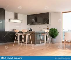 modern interior design of open kitchen