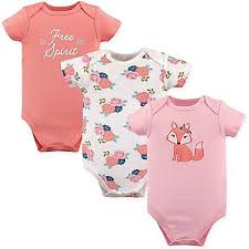 Hudson Baby 3 Pack Short Sleeve Free Spirit Bodysuits In Pink Bed Bath Beyond Baby Pajamas Baby Girl Shorts Baby Clothes Patterns