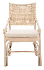 Safavieh Donatella Rattan Chair Natural White Washed In 2020 Rattan Chair Wood Dining Chairs Furniture