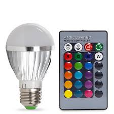 Led Bulb Rgb 3w E27 Spherical Remote Control