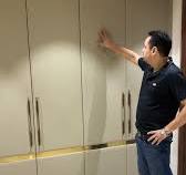 Recreating Wardrobe Shutters in Luxurious Leather Finish., .  #interiordesign #interiasquad #interior #luxuriousinterior #wardrobe  #leatherwardrobe