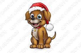 Clip art, cartoon, christmas pictures of dogs. Cartoon Christmas Pet Dog Pre Designed Illustrator Graphics Creative Market