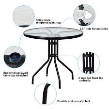 Cast iron cookware is not recommended. 32 Patio Round Table Tempered Glass Top W Umbrella Hole Steel Frame Walmart Canada