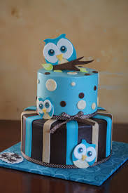 Blue Owl Themed Baby Shower Cake Baby Shower Owl Theme Boy Baby Shower Cakes Girl Owl Baby Shower