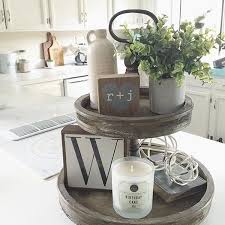 2 Tiered Wood Stand Kitchen Island Decor Home Decor Tray Decor