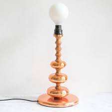 Xxl Wooden And Copper Lamp Base 48 Cm For E27 Lamp Mighty Vintage In 2020 Lampe Vintage Tischlampen Lampenfuss