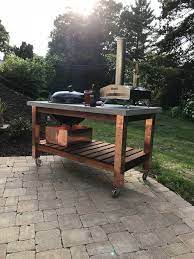 Whether you're looking to buy outdoor cooking online or get inspiration for your home, you'll find. Cedar Copper And Concrete Grill Table Outdoor Cooking Table Bbq Table Grill Table