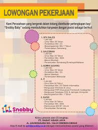 Lowongan kerja pt pegadaian (persero) juli 2021 16/07/2021undefinedbaca selengkapnya. Dwi P On Twitter Lowongan Kerja Snobby Baby Distributor Perlengkapan Bayi