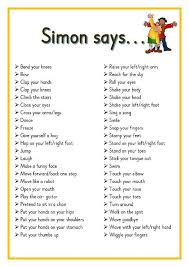 Simon Says Pdf Onedrive Education In 2020 Simon Says Preschool Songs Kindergarten Songs