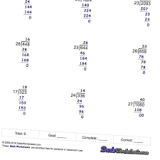 Long Division Worksheets Printable With Answer Keys That Show All The Work Great For Student Self Long Division Worksheets Division Worksheets Long Division
