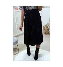 Accédez aux dernières tendances avec notre sélection pour femme, homme et enfant. Jupe Plissee Noir Mi Longue Avec Ceinture