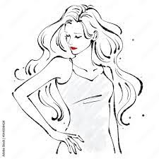 Illustrazione Stock 美しい / 色っぽい / セクシーな / ロングヘアの女性イラスト素材 | Adobe Stock