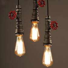 Winsoon 1pc Antique Pipe Rustic Pendant Light Lighting For Restaurant Bar E27 Fixtures