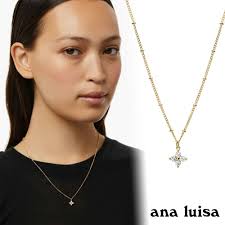 ana luisa◇【無料ラッピング】14K GOLDイニシャル ネックレス Sterling Silver