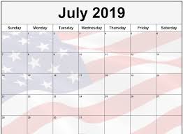 July 2019 Calendar Usa July July2019 Julycalendar2019 Printable Calendar July Holiday Calendar Printable Calendar Template
