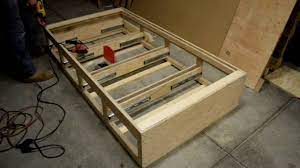I want this twin storage bed bed designs with storage. How To Make A Twin Bed With Drawers By Diy With Chris Youtube