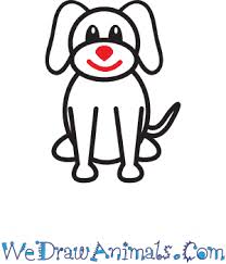 Draw a sideways check mark shape on top of the dog's head. How To Draw A Simple Dog For Kids