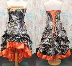 Gowns Printed Colorful Camo Wedding Dresses Strapless Ball Gown Satin Wedding Dresses Bri Camo Wedding Dresses Orange Bridesmaid Dresses Satin Evening Dresses