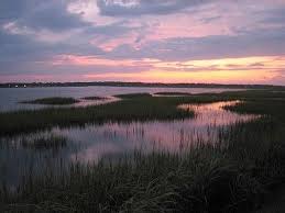 The Golden Isles Of Georgia Marshes At High Tide Sunset In