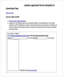 Check the national association of jewelry appraisers for a recommendation. Free 9 Sample Jewelry Appraisal Forms In Pdf Ms Word