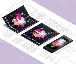 Foldable Gadgets Isometric Mockup In 2020 Isometric Photoshop Design Foldables